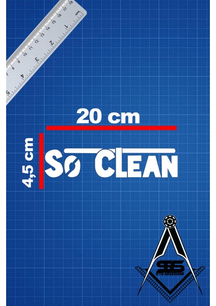 So Clean 20X4,5 Jdm Yazı Araba-Motosiklet Cam Etiket Sticker Beyaz Renk fiyatları