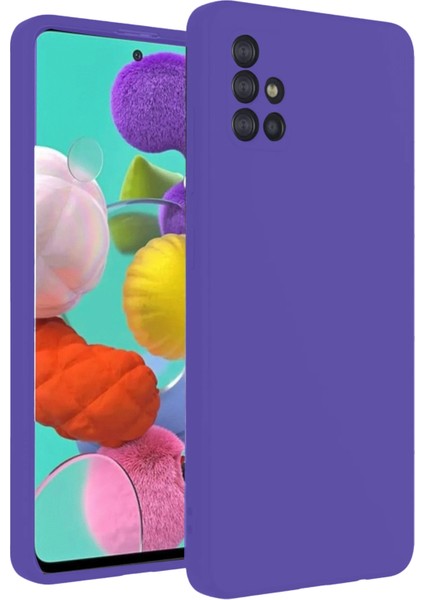 Samsung Galaxy A31 Kılıf Nano Içi Kadife Silikon - Mor Bstmy