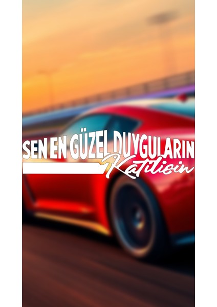 Sen En Güzel Duyguların Katlisin 20X6 Jdm Yazı Araba-Motosiklet Cam Etiket Sticker Beyaz Renk
