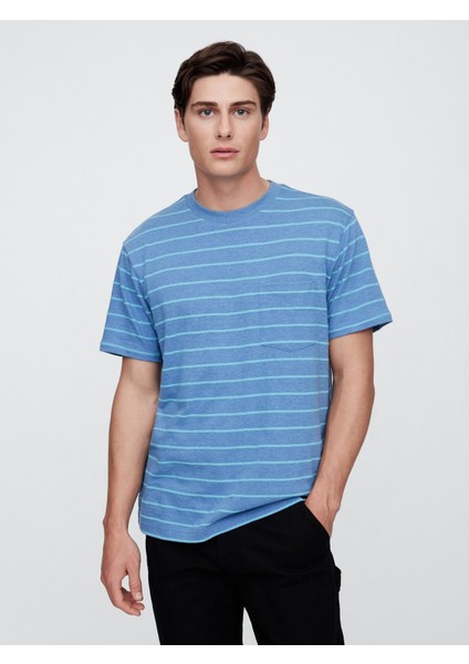 Erkek Mavi Original Jersey T-Shirt