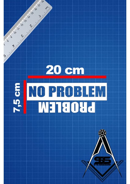 No Problem Problem 20X7,5 Jdm Yazı Araba-Motosiklet Cam Etiket Sticker Beyaz Renk fiyatları