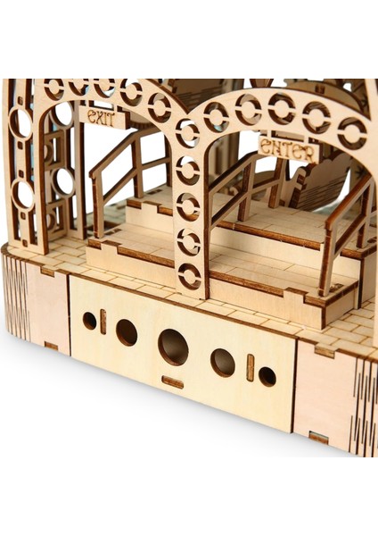 Ahşap Dönme Dolap Maketi 206 Parça - Lazer Kesim Mekanik 3D Ahşap Hobi Puzzle Seti