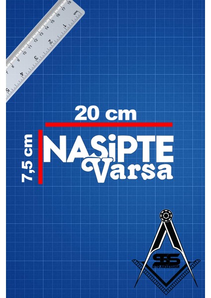 Nasipte Varsa 20X7,5 Jdm Yazı Araba-Motosiklet Cam Etiket Sticker Beyaz Renk fiyatları