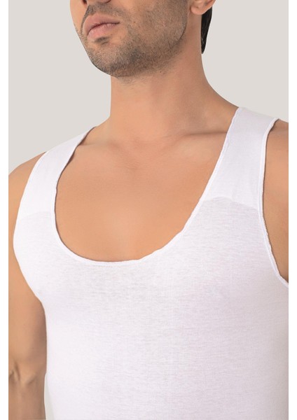 Erkek Iz Bırakmayan Dikişsiz Atlet Beyaz %100 Pamuklu 3'lü Paket modelleri