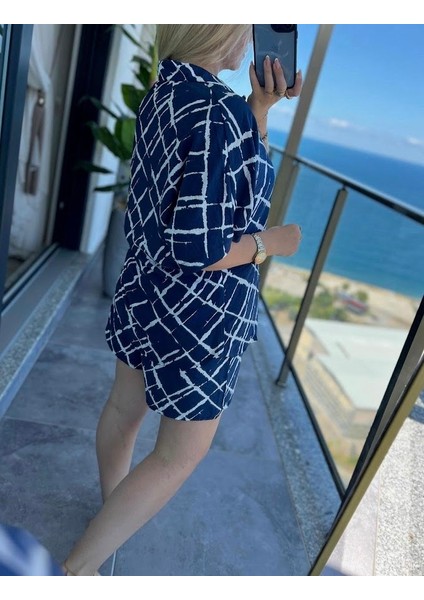 Kadın Modal Gömlek Şort Ikili Takım