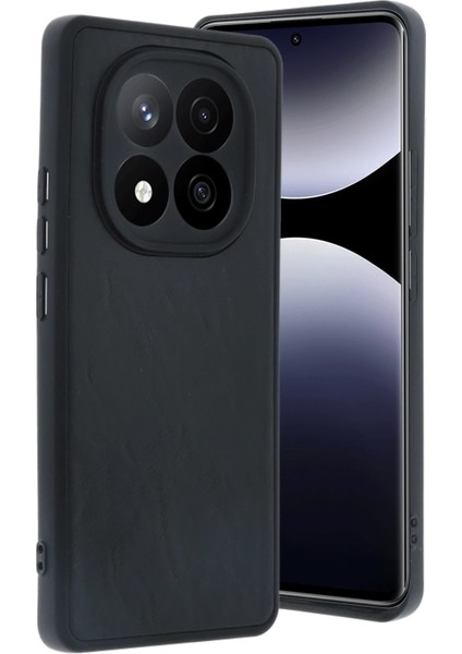Xiaomi Redmi Note 14 Pro 4g Kılıf Aras Deri Kapak - Siyah Bstmy