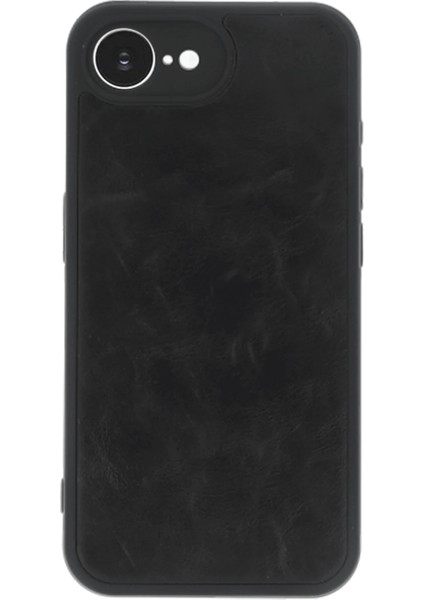 Iphone 16E Kılıf Aras Deri Kapak - Siyah Bstmy
