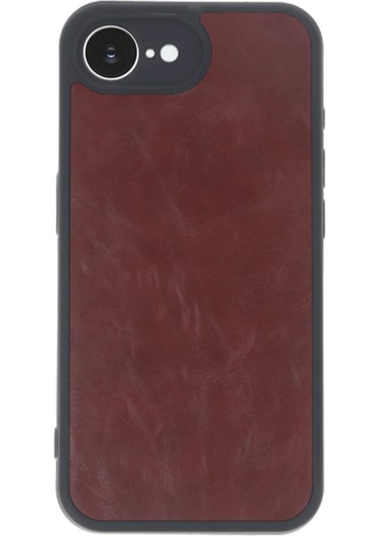 Iphone 16E Kılıf Aras Deri Kapak - Bordo Bstmy