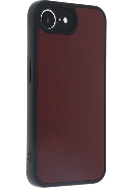 Iphone 16E Kılıf Aras Deri Kapak - Bordo Bstmy