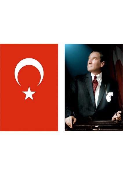 Türk Bayrağı ve Atatürk Posteri 70X105