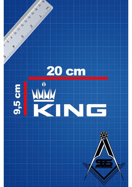 Kıng 20X9,5 Jdm Yazı Araba-Motosiklet Cam Etiket Sticker Beyaz Renk fiyatları
