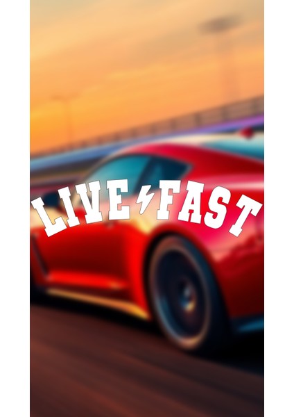 Live Fast 20X5 Jdm Yazı Araba-Motosiklet Cam Etiket Sticker Beyaz Renk