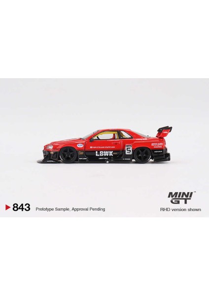 1:64 Nissan LB-ER34 Super Silhouette Skyline Diecast Model Araba - Kırmızı/siyah fiyatları