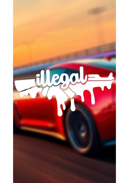 Illegal Keleş 20X10 Jdm Yazı Araba-Motosiklet Cam Etiket Sticker Beyaz Renk