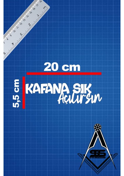 Kafana Sık Açılırsın 20X5,5 Jdm Yazı Araba-Motosiklet Cam Etiket Sticker Beyaz Renk fiyatları