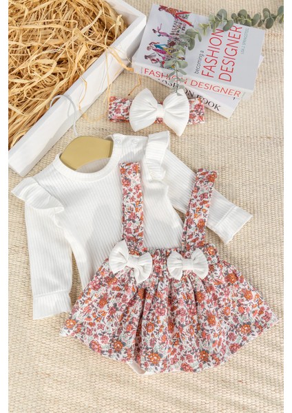 Fiyonklu Bandanalı 100% Pamuk Şık Kız Bebek Jile Etek Elbise fiyatları