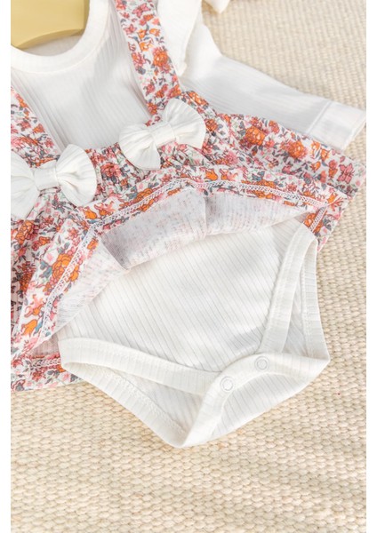 Fiyonklu Bandanalı 100% Pamuk Şık Kız Bebek Jile Etek Elbise fırsatları