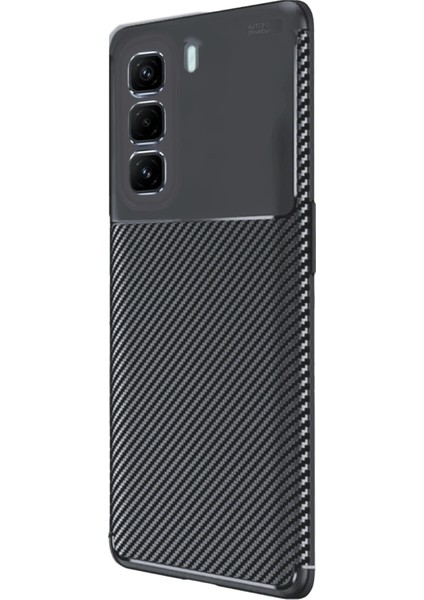Infinix Hot 50 4g Kılıf Auto Focus Karbon Kapak - Siyah Bstmy