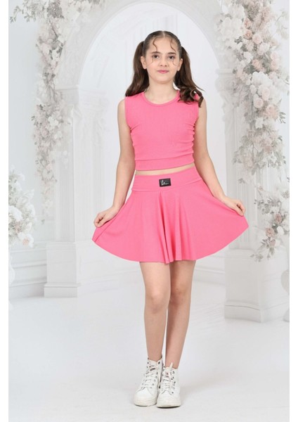 Şort Etekli Crop Body Sıfır Kol Sporcu Takım