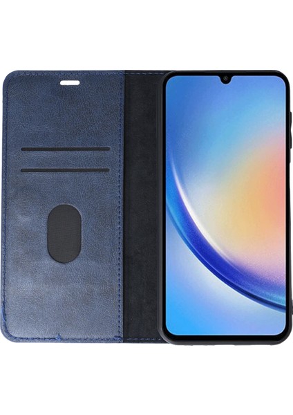 Samsung Galaxy A24 4g Kılıf Trend S Plus Kapaklı Kılıf - Lacivert Bstmy