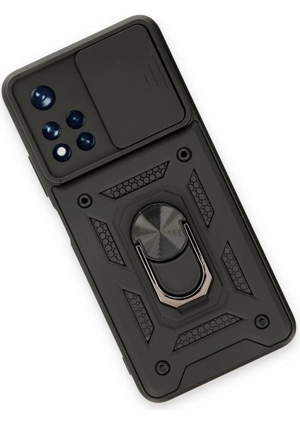 Xiaomi Redmi Note 11T Kılıf Pars Lens Yüzüklü Silikon - Siyah Bstmy
