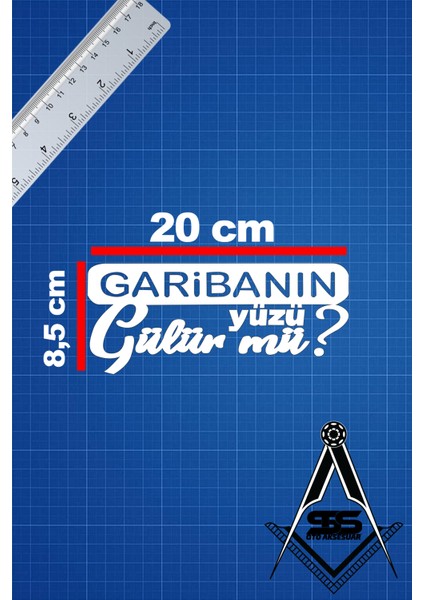 Garibanın Yüzü Gülürmü 20X8,5 Jdm Yazı Araba-Motosiklet Cam Etiket Sticker Beyaz Renk fiyatları