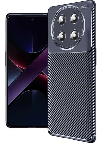 Honor Magic 7 Lite Kılıf Auto Focus Karbon Kapak - Lacivert Bstmy