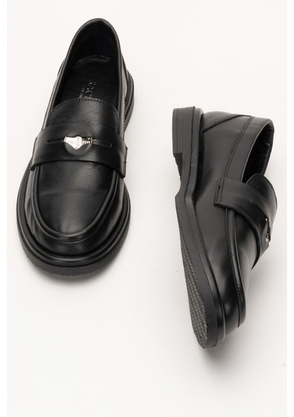 40220 Kadın Kalın Taban Loafer Ayakkabı