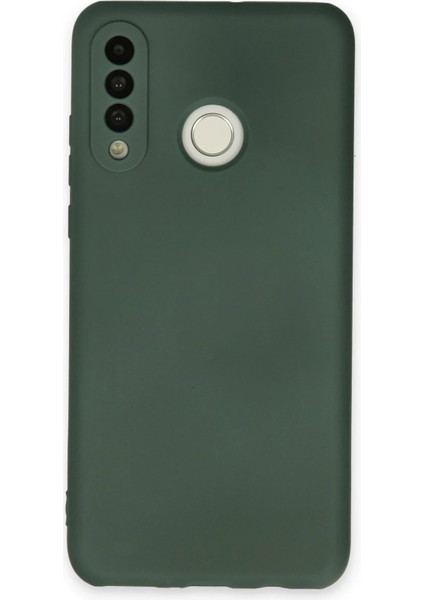 Huawei P30 Lite Kılıf Nano Içi Kadife Silikon - Koyu Yeşil Bstmy