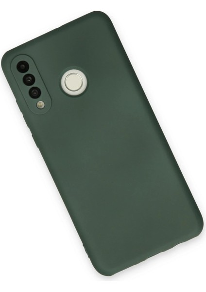 Huawei P30 Lite Kılıf Nano Içi Kadife Silikon - Koyu Yeşil Bstmy