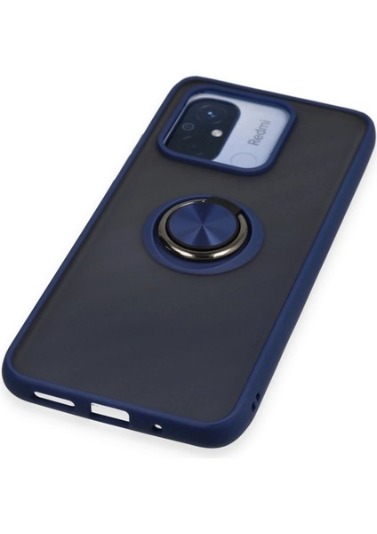 Xiaomi Redmi 12C Kılıf Montreal Yüzüklü Silikon Kapak - Lacivert Bstmy