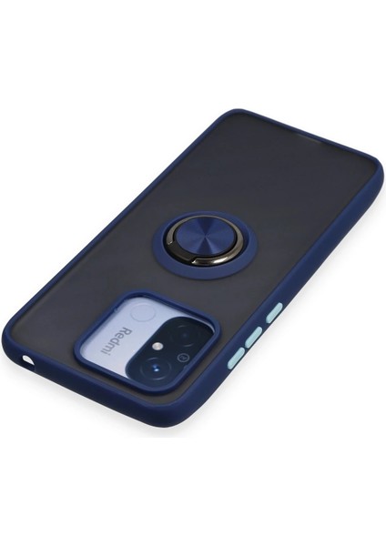 Xiaomi Redmi 12C Kılıf Montreal Yüzüklü Silikon Kapak - Lacivert Bstmy