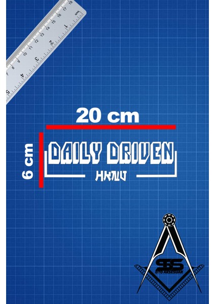 Daily Driven 20X6 Jdm Yazı Araba-Motosiklet Cam Etiket Sticker Beyaz Renk fiyatları
