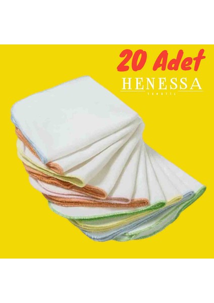 20 Adet Pamuklu Bebek Ağız Mendili (Sırt, Yüz ve Ter) 22×22