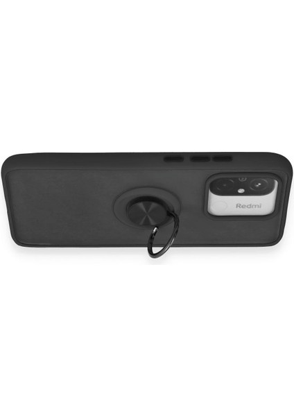 Xiaomi Redmi 12C Kılıf Montreal Yüzüklü Silikon Kapak - Siyah Bstmy
