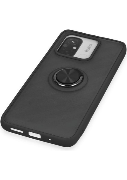 Xiaomi Redmi 12C Kılıf Montreal Yüzüklü Silikon Kapak - Siyah Bstmy