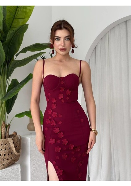 Stor Gül Detaylı Elbise
