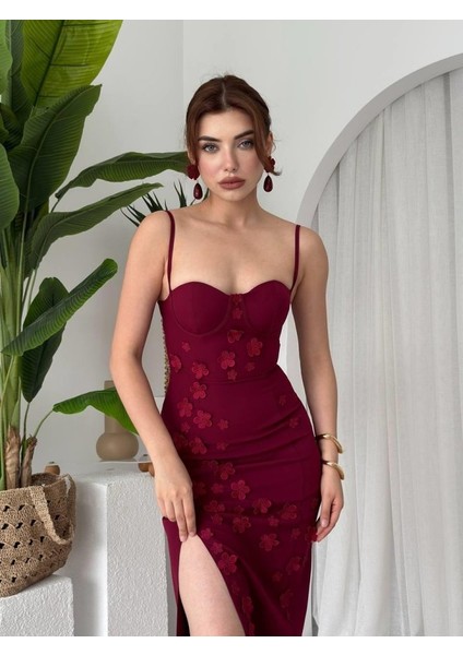 Stor Gül Detaylı Elbise