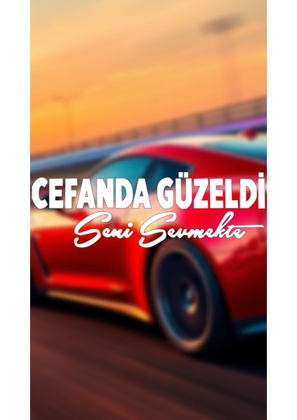 Cefanda Güzeldi Seni Sevmekte 20X6,5 Jdm Yazı Araba-Motosiklet Cam Etiket Sticker Beyaz Renk