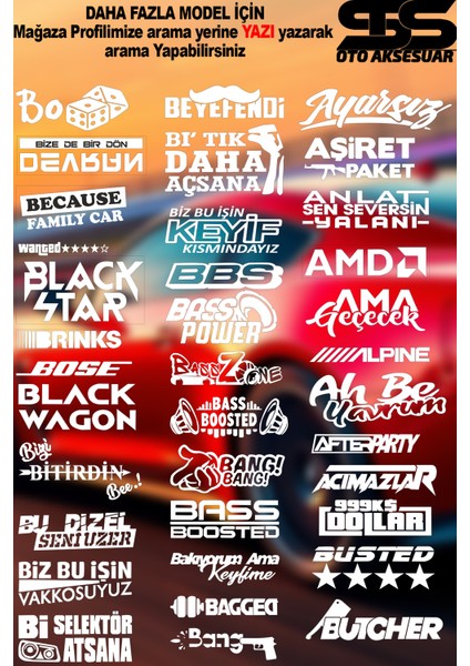 Bozar 2 Zar ile Jdm Yazı Araba-Motosiklet Cam Etiket Sticker Beyaz Renk