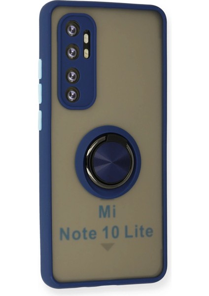 Xiaomi Mi Note 10 Lite Kılıf Montreal Yüzüklü Silikon Kapak - Lacivert Bstmy