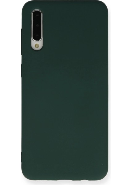 Samsung Galaxy A30S Kılıf Nano Içi Kadife Silikon - Koyu Yeşil Bstmy