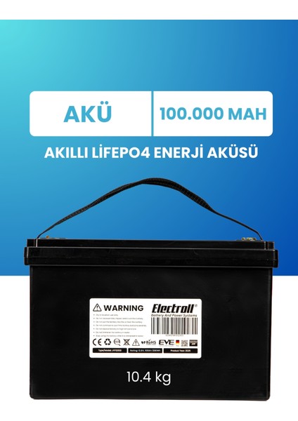 12.8V 100AH Lifepo4 Enerji Aküsü – Gelişmiş Bms'li, Uzun Ömürlü, Yüksek Güvenlikli Güç Deposu