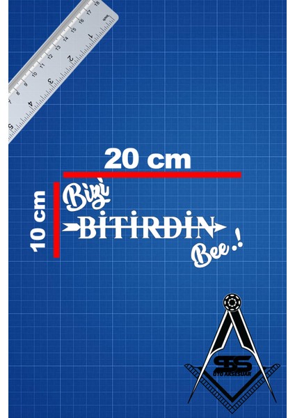 Bizi Bitirdin Be 20X10 Jdm Yazı Araba-Motosiklet Cam Etiket Sticker Beyaz Renk fiyatları