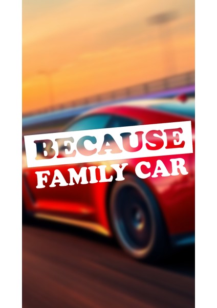 Because Famıly Car 20X8 Jdm Yazı Araba-Motosiklet Cam Etiket Sticker Beyaz Renk