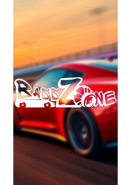 Bass Zone 20X6 Jdm Yazı Araba-Motosiklet Cam Etiket Sticker Beyaz Renk
