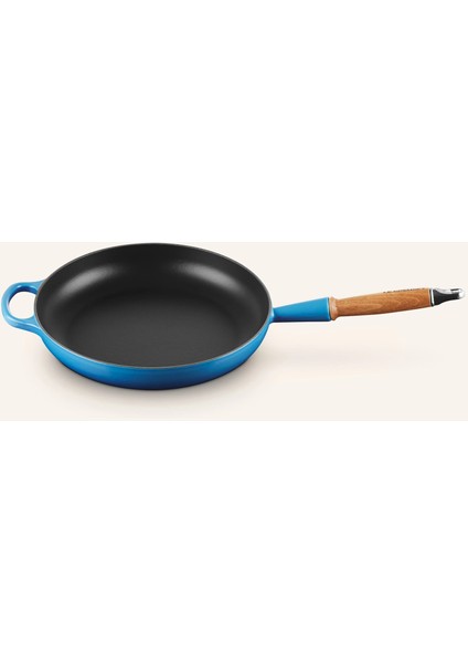 Signature Döküm Kızartma Tavası 28 cm Emaye Kaplı Ahşap Saplı 2,6 L