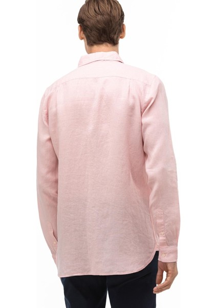 Erkek Slim Fit Keten Gömlek