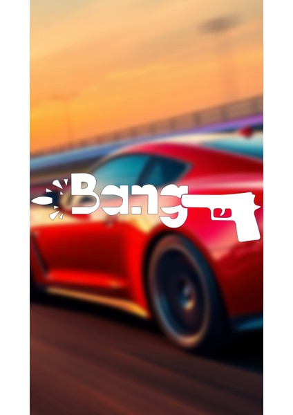 Ateş Bang 20X6 Jdm Yazı Araba-Motosiklet Cam Etiket Sticker Beyaz Renk