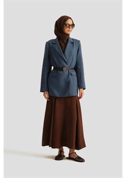 Kruvaze Keten Ceket 25Y5917 Indigo modelleri